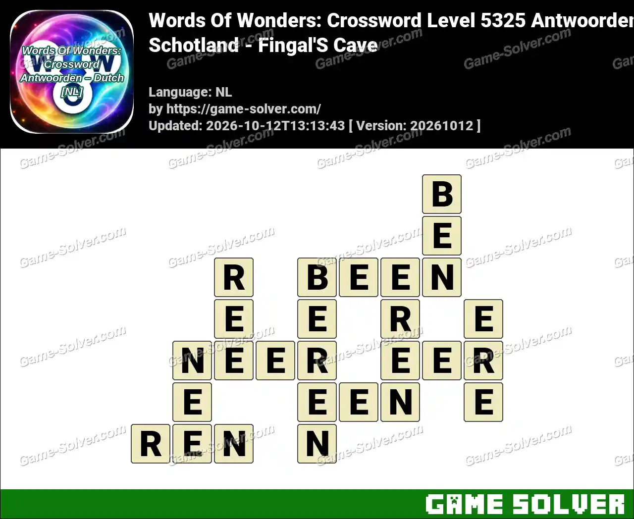 Words Of Wonders: Crossword Level 5325 Antwoorden – Schotland – Fingal’S Cave